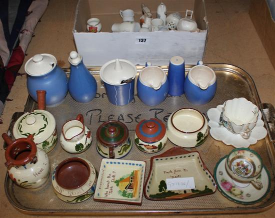 Collection of Watcombe pottery crestedware etc